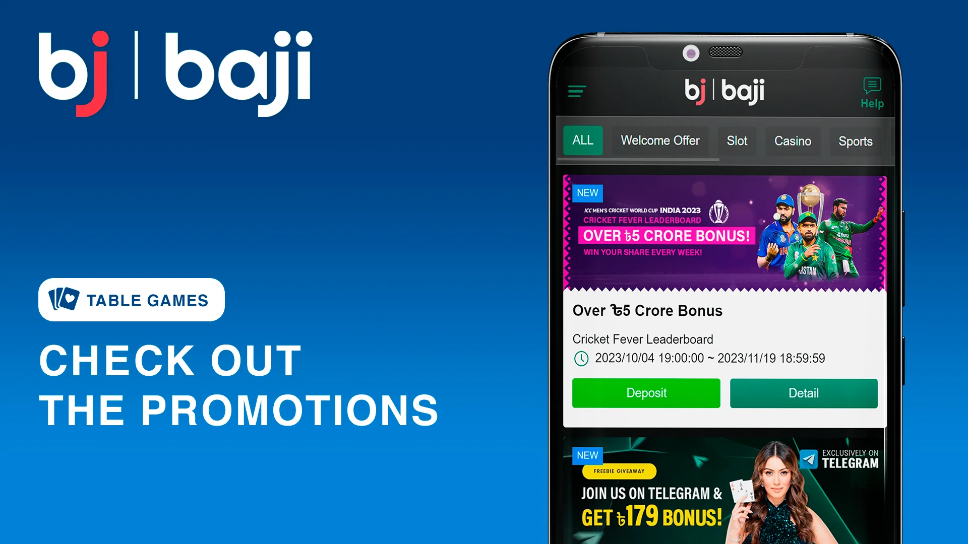 Check out the promotions before playing table games