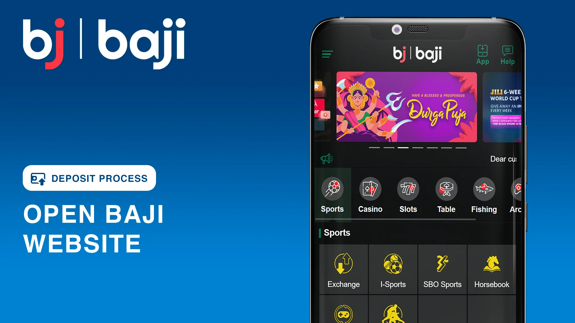 Open Baji Website to start depositing